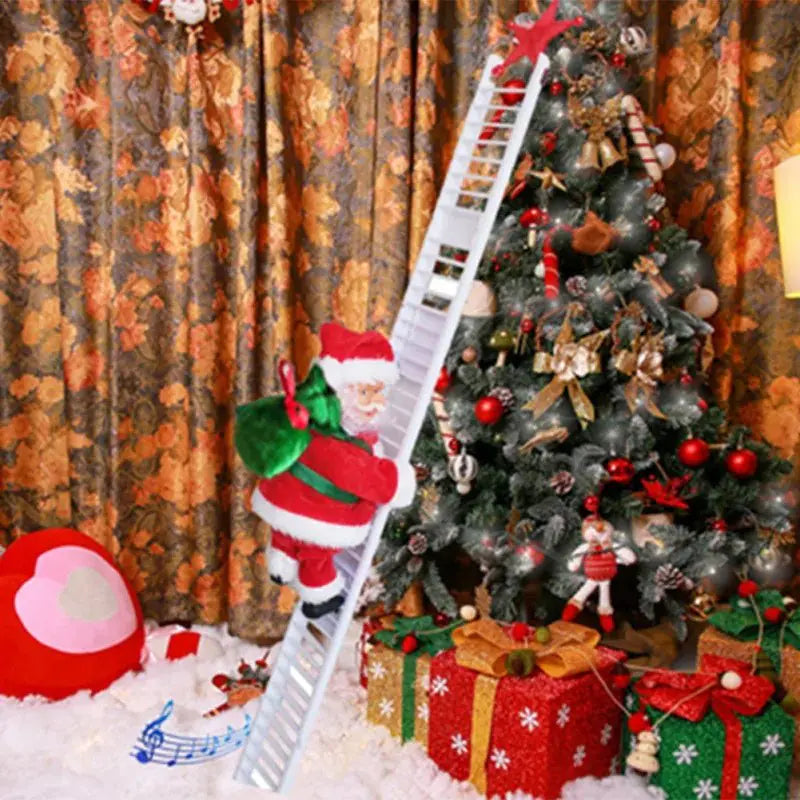 Electric Climbing Ladder Santa Claus Doll