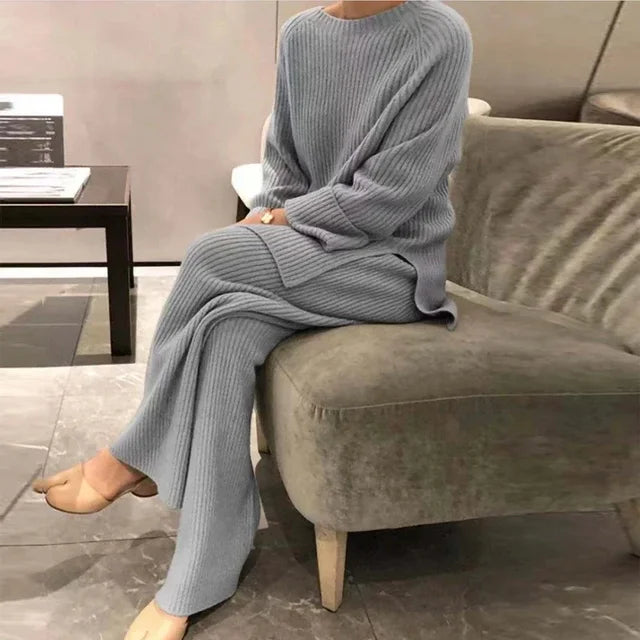 2022 Knitted Sweater Suit for Women GRAY S