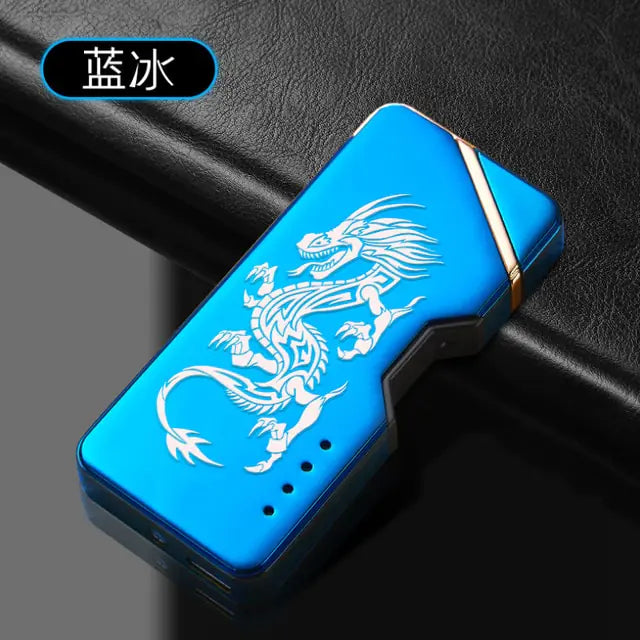 Windproof Rechargeable Flameless Lighters Blue Dragon