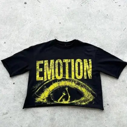 Cropped Mixed Emotion Graphic Tee