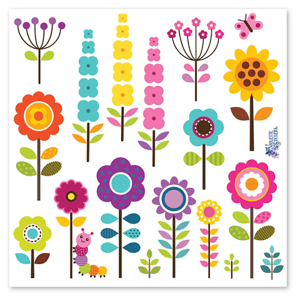 Cheery Flowers Stickers Colorful