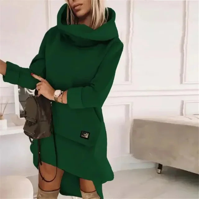 2024 Spring Women's Hoodies Dress Black Long Sleeeve green XL