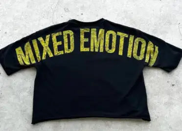 Cropped Mixed Emotion Graphic Tee
