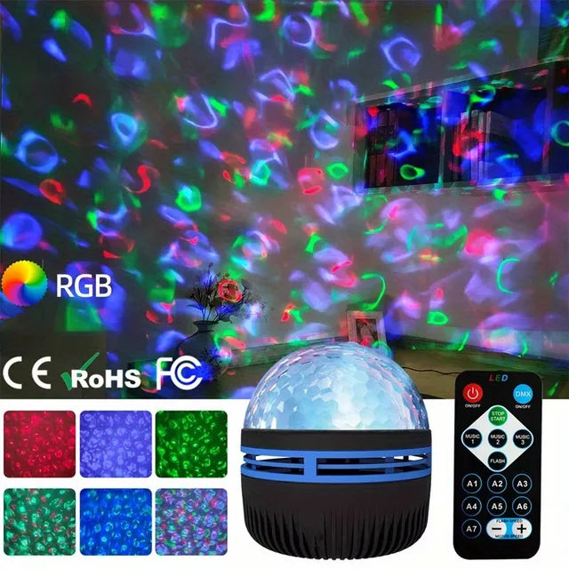 LED Water Pattern Starry Sky Light RGB Water Ripple