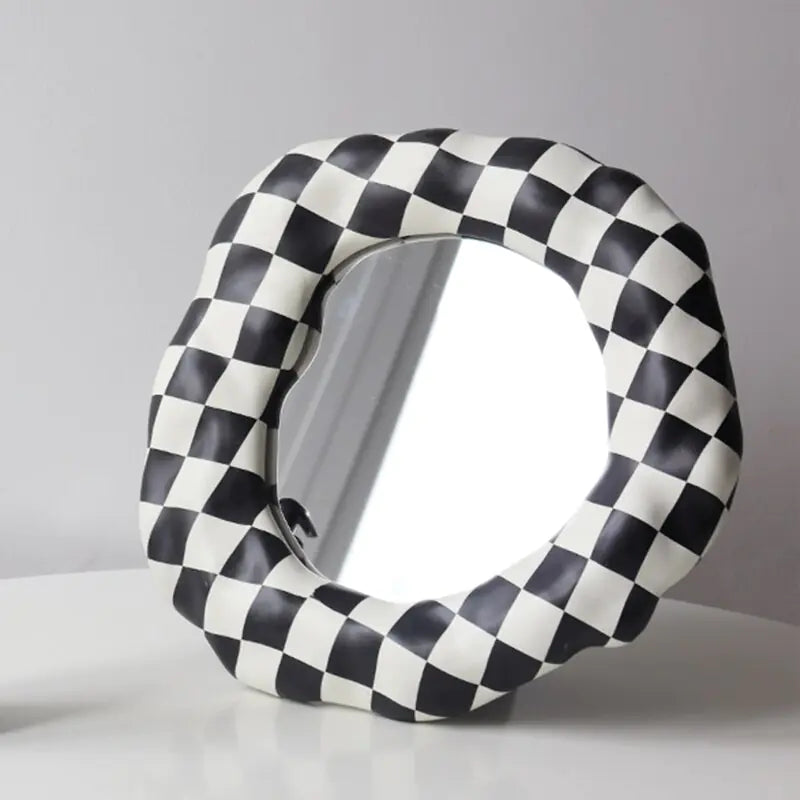 Black & White Checkerboard Vanity Mirror
