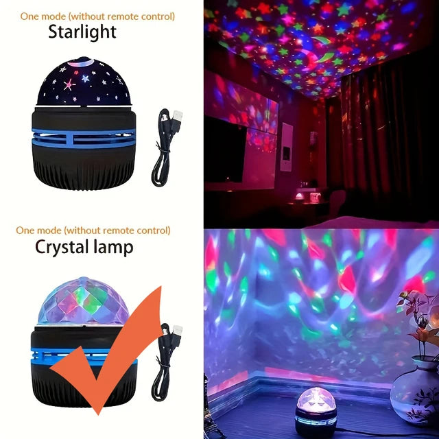 LED Water Pattern Starry Sky Light Crystal no control