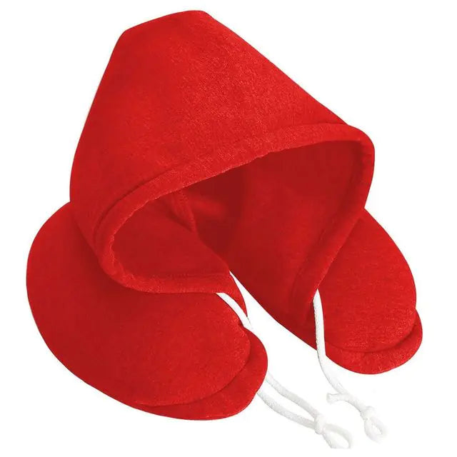 Hooded Travel Neck Pillow Red