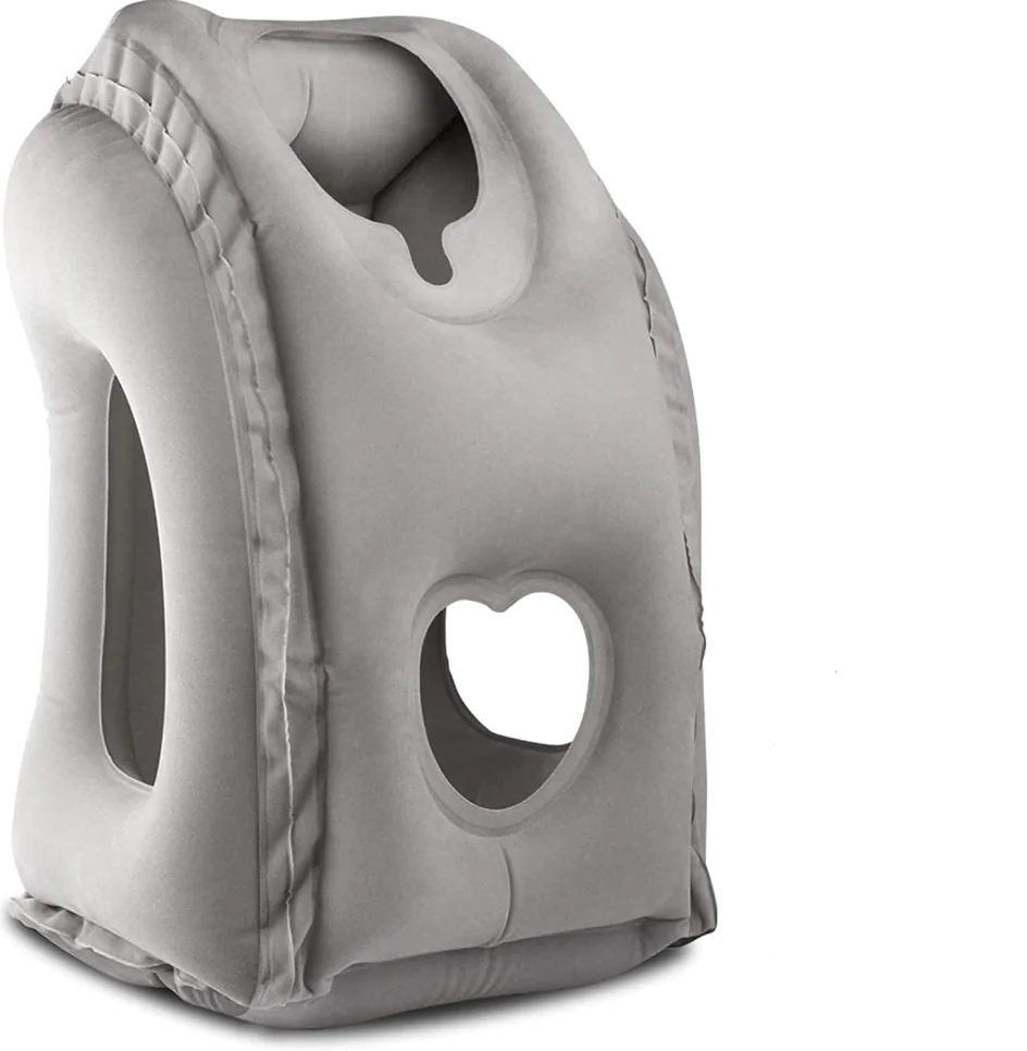 Inflatable Travel Pillow: Compact Comfort Gray
