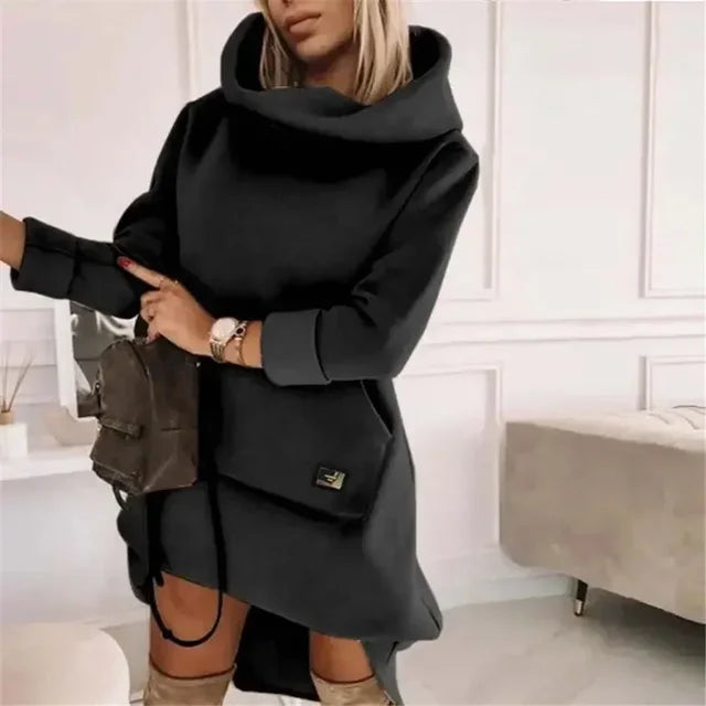 2024 Spring Women's Hoodies Dress Black Long Sleeeve black L