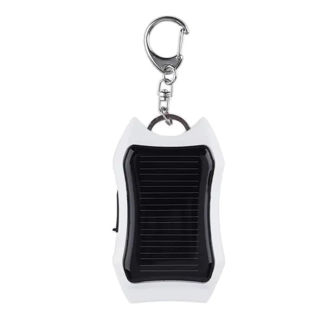 Solar Keychain Charger: Portable Power White