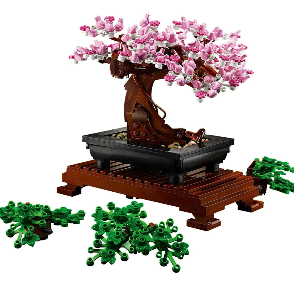 Bonsai Tree Flower Bouquet Perpetual Building Block Bricks Model