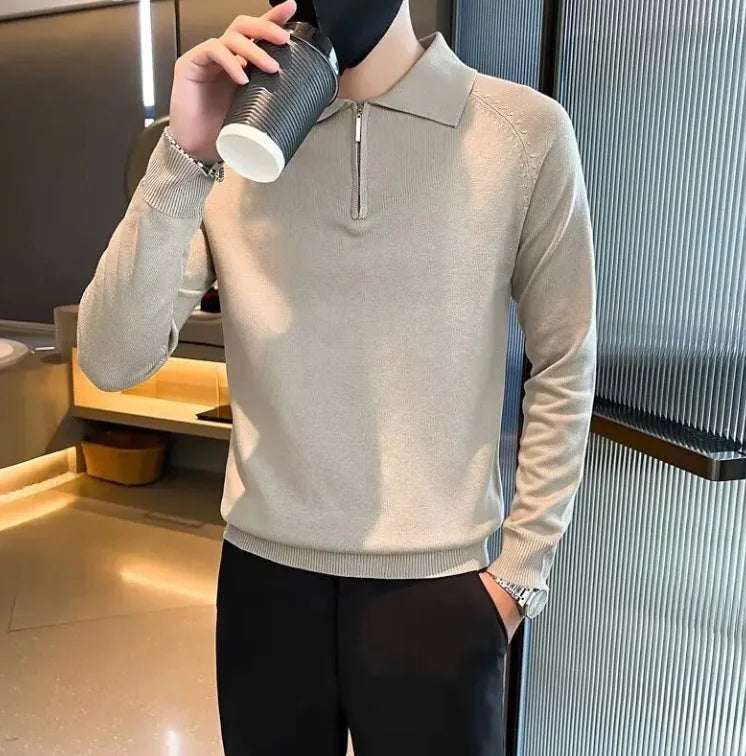 Long Sleeve Polo Shirt - Must Grey