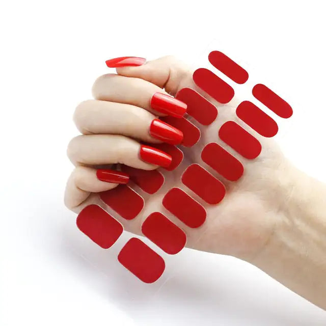 Crimson Red Nail Art Red