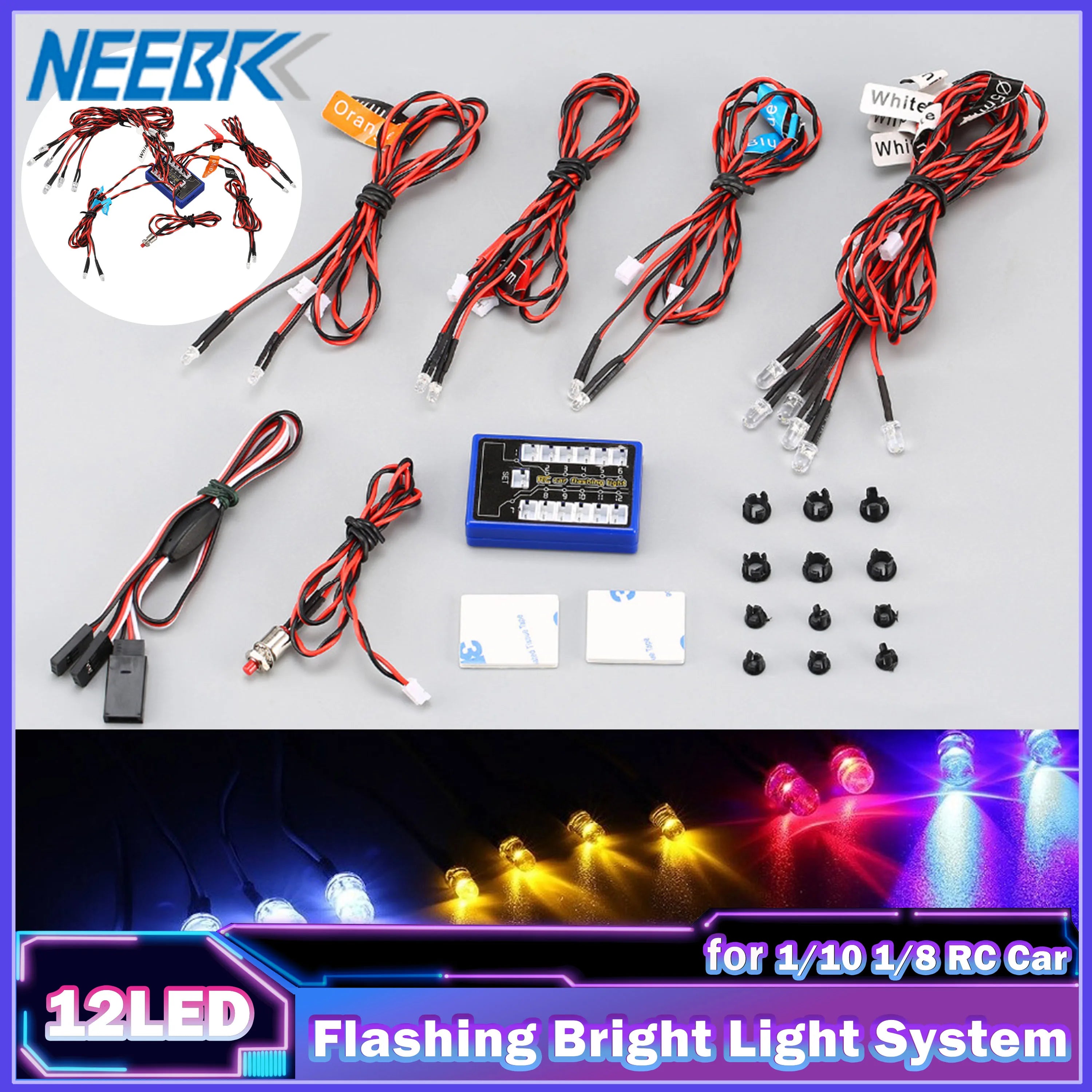12 LED Ultra Flashing Bright Light System Strobe Lamp Kit