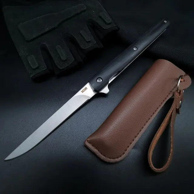 Portable Folding Pocket Knife Black Pointed