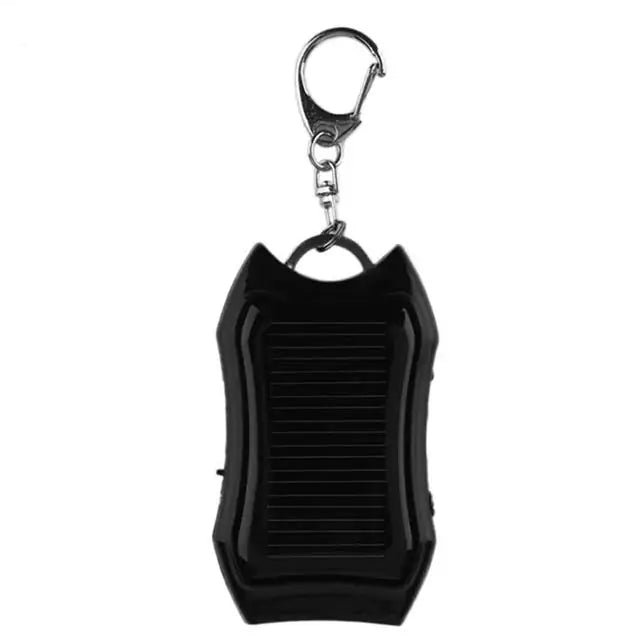 Solar Keychain Charger: Portable Power Black