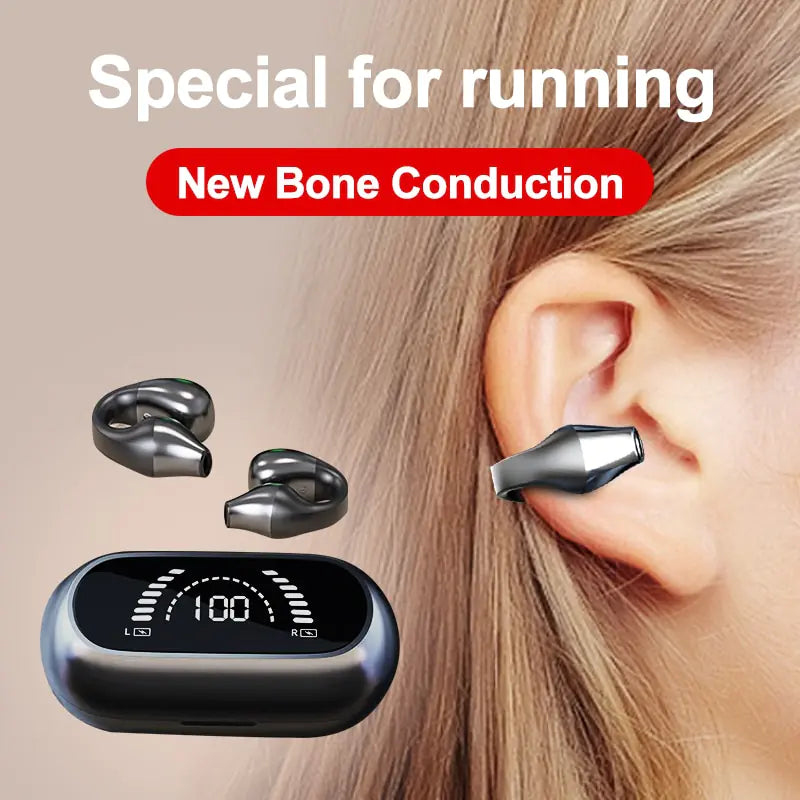 Bone Conduction Earphone Bluetooth 5.2 Ear Clip
