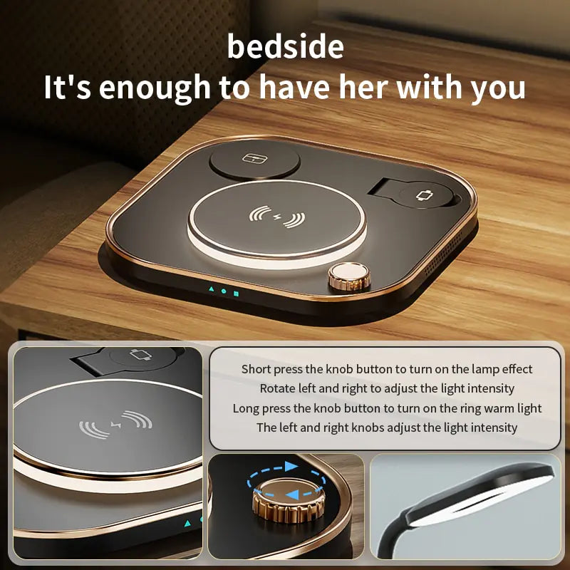 4 in 1 Wireless Charger Pad with Lamp