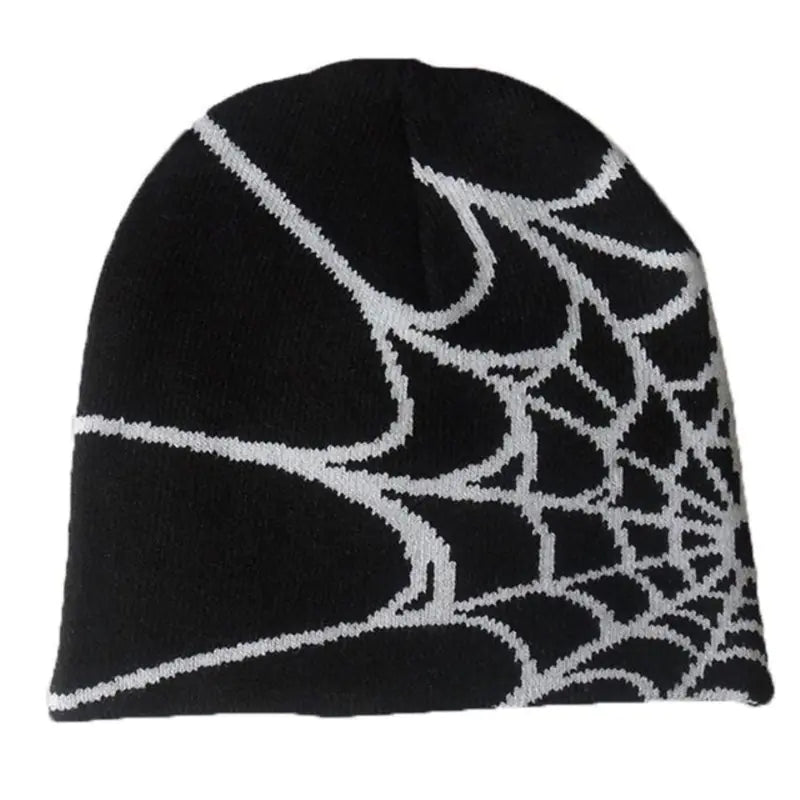 Gothic Spider Pattern Knitted Beanie