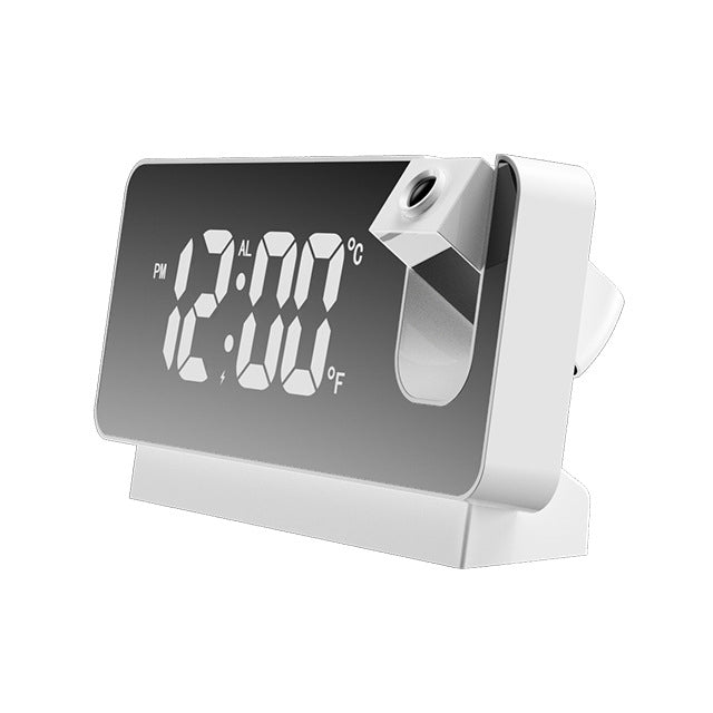 "Mirror Projection Alarm Clock " White